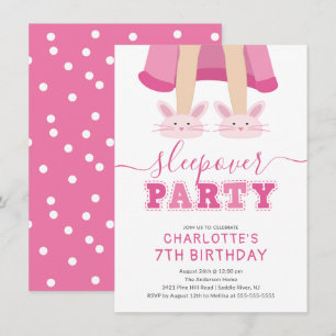 Cute Sleepover Pajama Birthday-inbjudan Inbjudningar