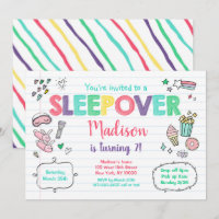 Cute Sleepover Slumber Party födelsedag