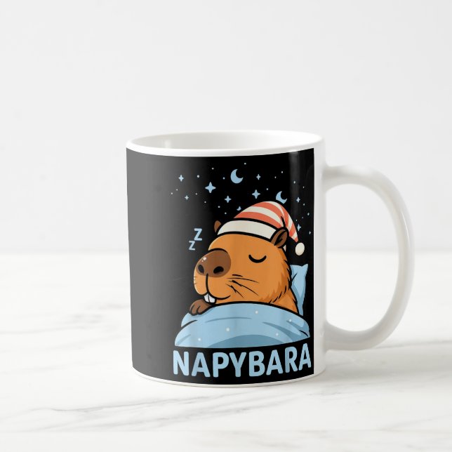 Cute Sleepy Capybara Funny Napybara Pajamas  Kaffemugg (Höger)