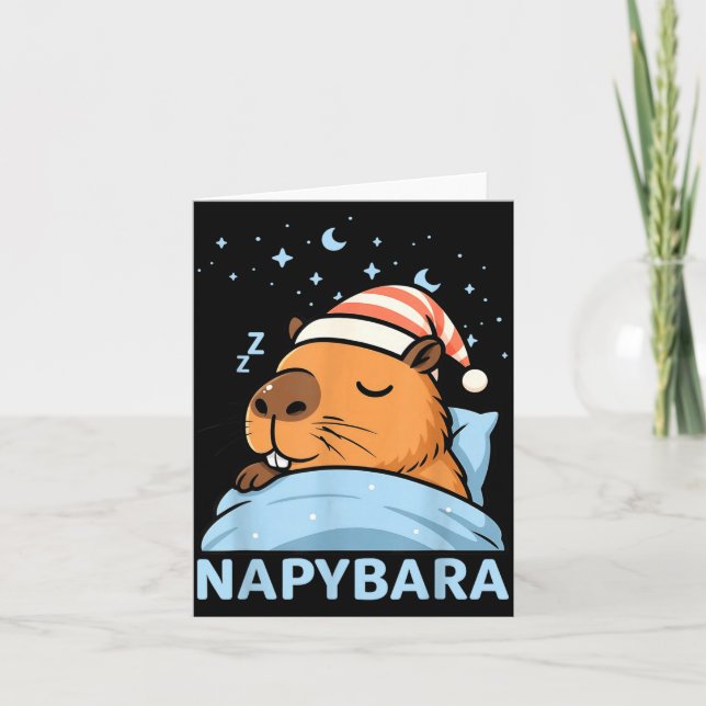 Cute Sleepy Capybara Funny Napybara Pajamas  Kort (Framsida)