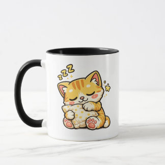 Cute Sleepy Cat Pillow Mugg