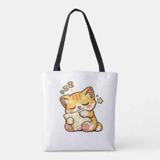 Cute Sleepy Cat Pillow Tygkasse