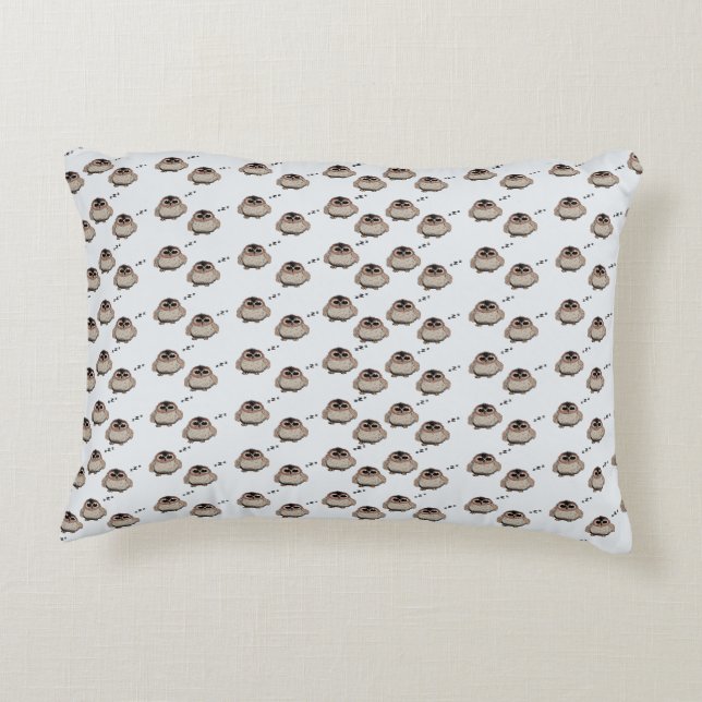 Cute Sleepy Owl Pattern Throw Pillow Prydnadskudde (Baksidan)