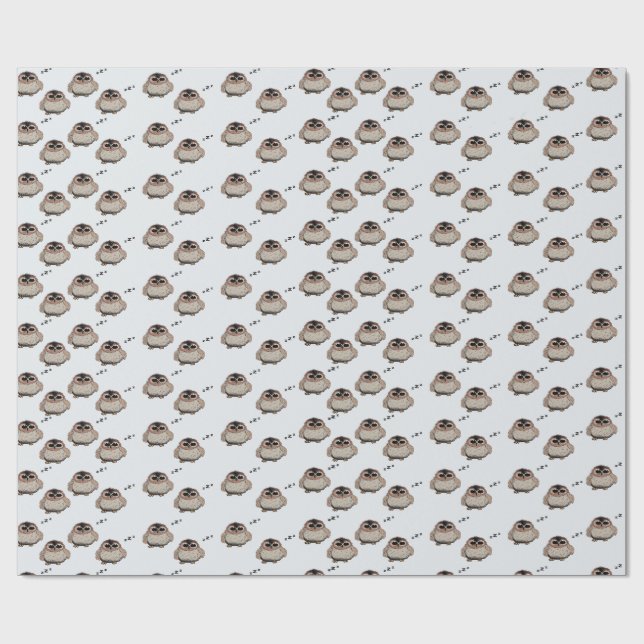 Cute Sleepy Owl Pattern Wrapping Paper Presentpapper (Platt)