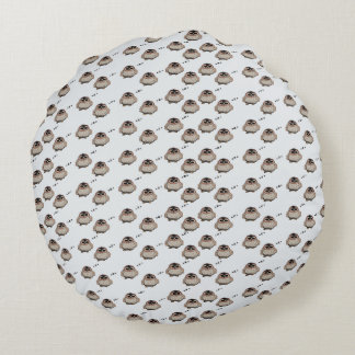 Cute Sleepy Owl Round Pillow Decor Rund Kudde