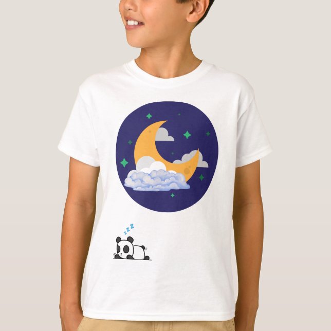 Cute Sleepy Panda Baby T-Shirt (Framsida)