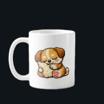 Cute Sleepy Puppy with Pillow Kaffemugg<br><div class="desc">Adorable kawaii puppy cuddling a cozy pillow. Perfect cute design for dog lovers and cozy vibes.</div>