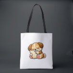 Cute Sleepy Puppy with Pillow Tygkasse<br><div class="desc">Adorable kawaii puppy cuddling a cozy pillow. Perfect cute design for dog lovers and cozy vibes.</div>