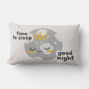 Cute Sleft-Måne-tid för att sova Bra Natt Lumbarkudde