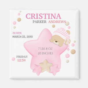 Cute Sleft Nalle Flicka Birgstat Mag Magnet
