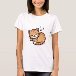 Cute Sleft Orange Tabby katt Kvinnor i T-Shirt