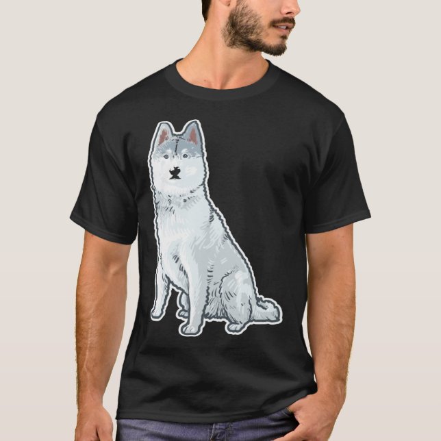 Cute Sleigh Dog Siberian Husky T Shirt (Framsida)