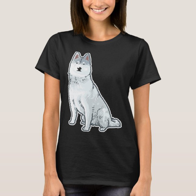 Cute Sleigh Dog Siberian Husky T Shirt (Framsida)