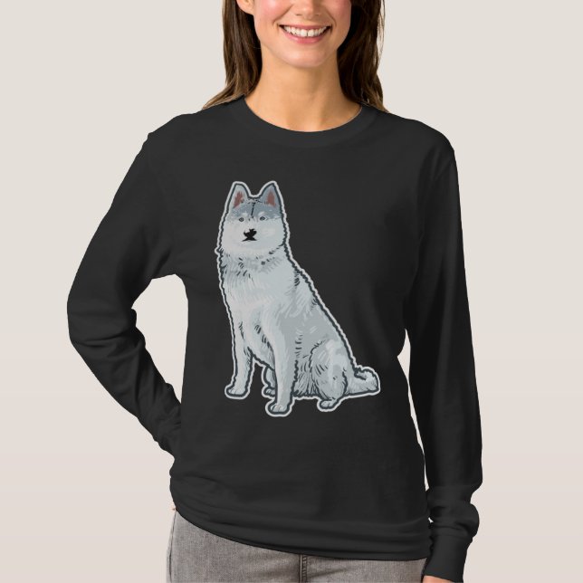 Cute Sleigh Dog Siberian Husky T Shirt (Framsida)