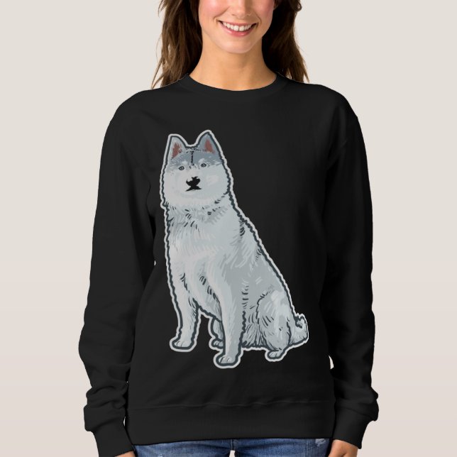 Cute Sleigh Dog Siberian Husky T Shirt (Framsida)