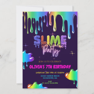 Cute Slime Birthday-inbjudan Inbjudningar