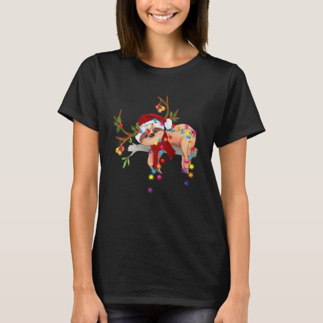 Cute Slog med julen Ljus T Shirt (Framsida)