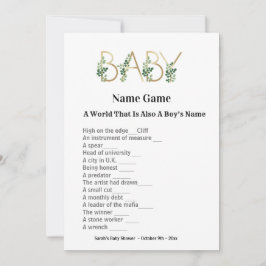Cute Slogan Baby Shower Guuting Game-inbjudan Inbjudningar
