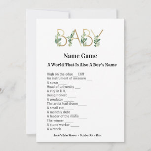 Cute Slogan Baby Shower Guuting Game-inbjudan Inbjudningar