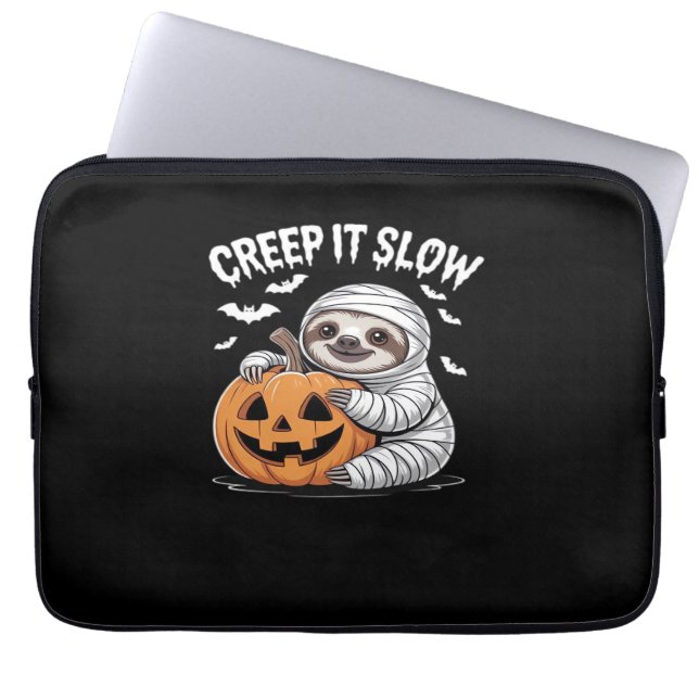 Cute Sloth Älskare Funny Halloween Pumpkin Essenti Laptop Fodral (Framsidan)
