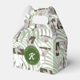 Cute Sloth Animal Mönster i Vild Forest Birthday Presentaskar