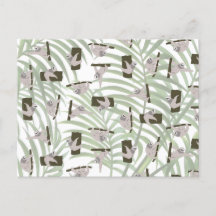 Cute Sloth Animal Mönster i Vild Forest