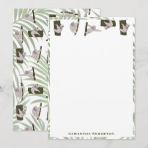 Cute Sloth Animal Mönster i Vild Forest