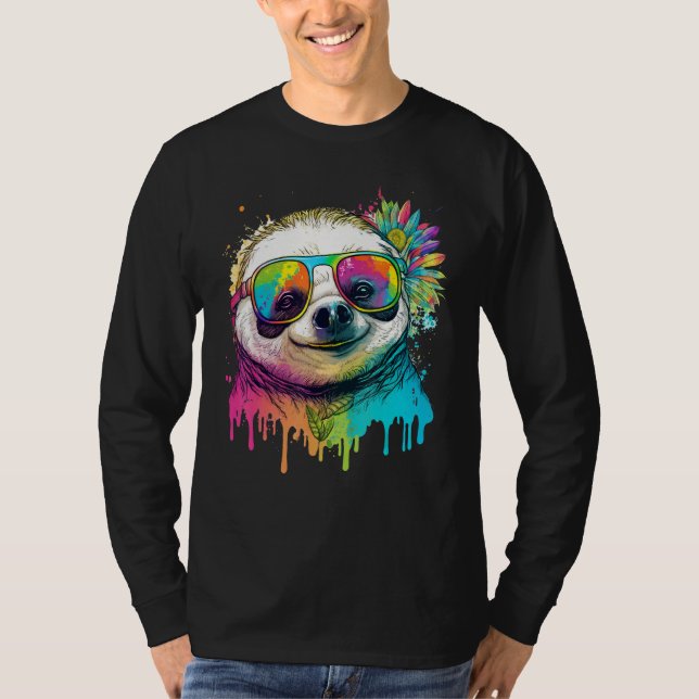 Cute Sloth  Animal on Sloth 3 T Shirt (Framsida)