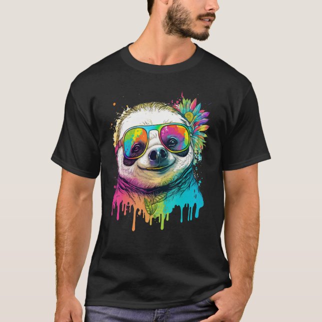 Cute Sloth  Animal on Sloth 3 T Shirt (Framsida)