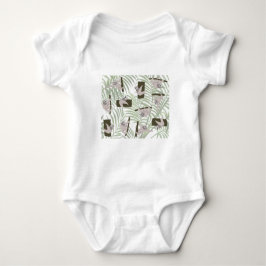 Cute Sloth Animals Mönster i Vild Forest T Shirt
