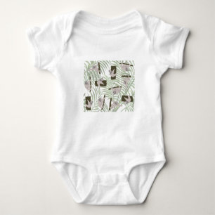 Cute Sloth Animals Mönster i Vild Forest T Shirt