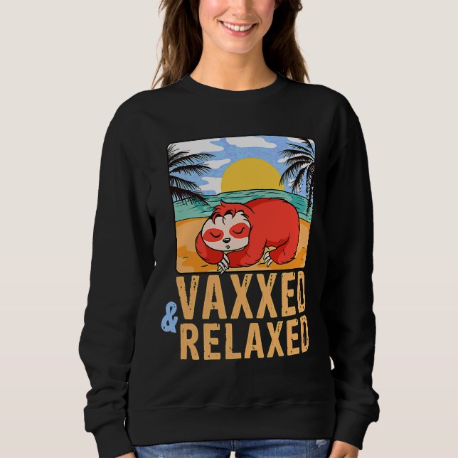 Cute Sloth är vaxxed Relaxed Summer T Shirt (Framsida)