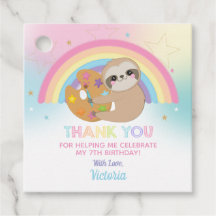 Cute Sloth Art Paint Party Birthday Tack
