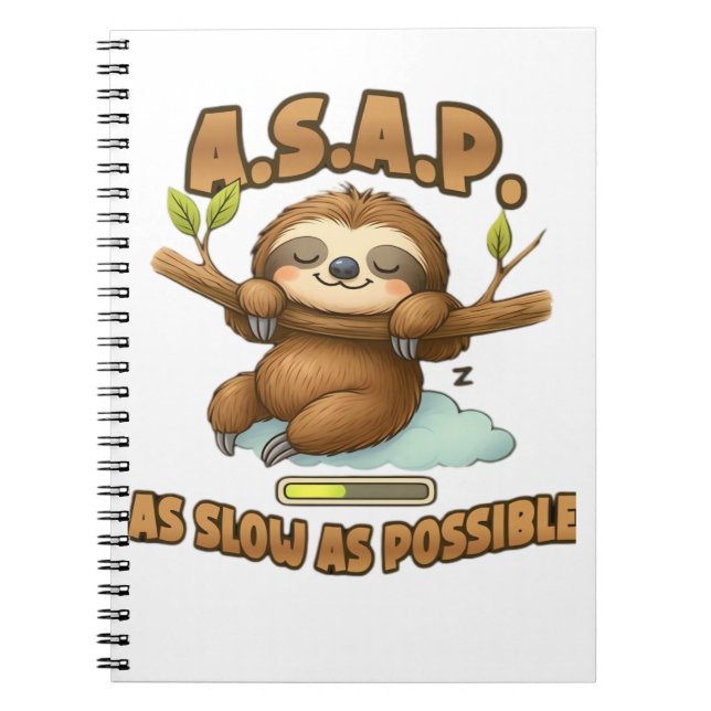 Cute Sloth ASAP - så långsamt som möjligt klassisk Anteckningsbok (Framsidan)