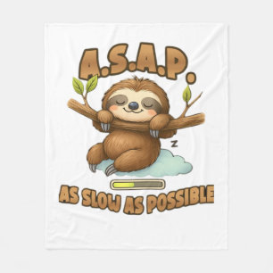 Cute Sloth ASAP - så långsamt som möjligt klassisk Fleecefilt