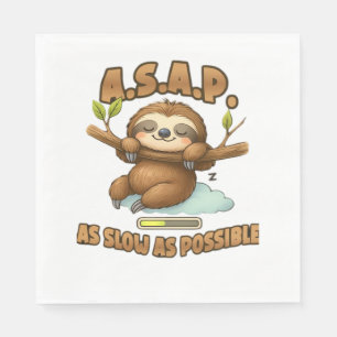 Cute Sloth ASAP - så långsamt som möjligt klassisk Pappersservett