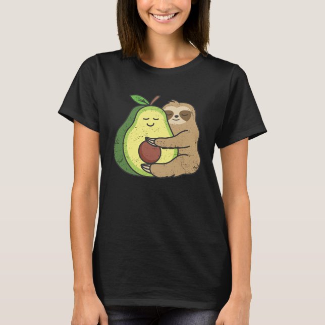 Cute Sloth Avocado  Lazy Sloths Owner Animal Graph T Shirt (Framsida)