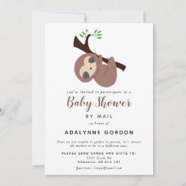 Cute Sloth Baby Shower by Mail Boy Adsible Animal Inbjudningar