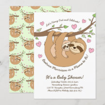 Cute Sloth Baby Shower Mamma och Baby
