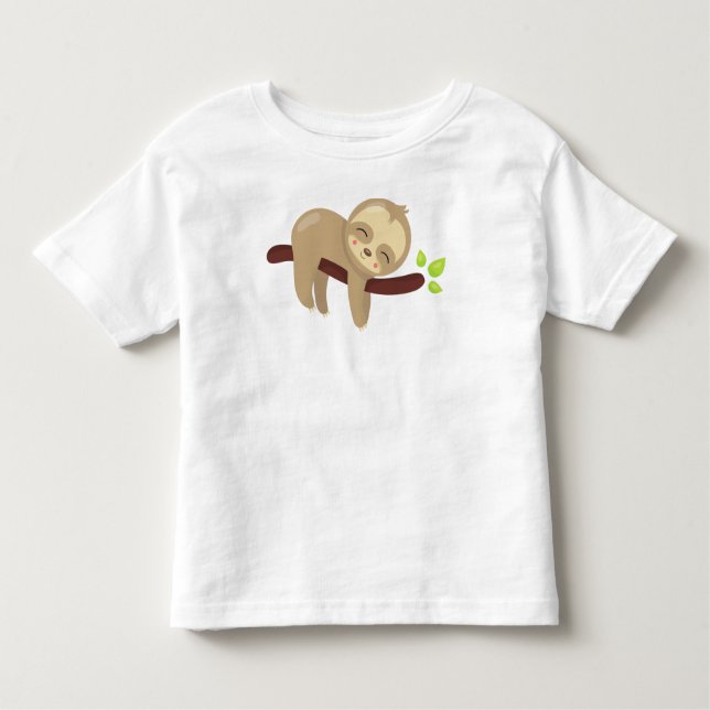 Cute Sloth, Baby Sloth, Lazy Sloth, Sleeping Sloth T Shirt (Framsida)