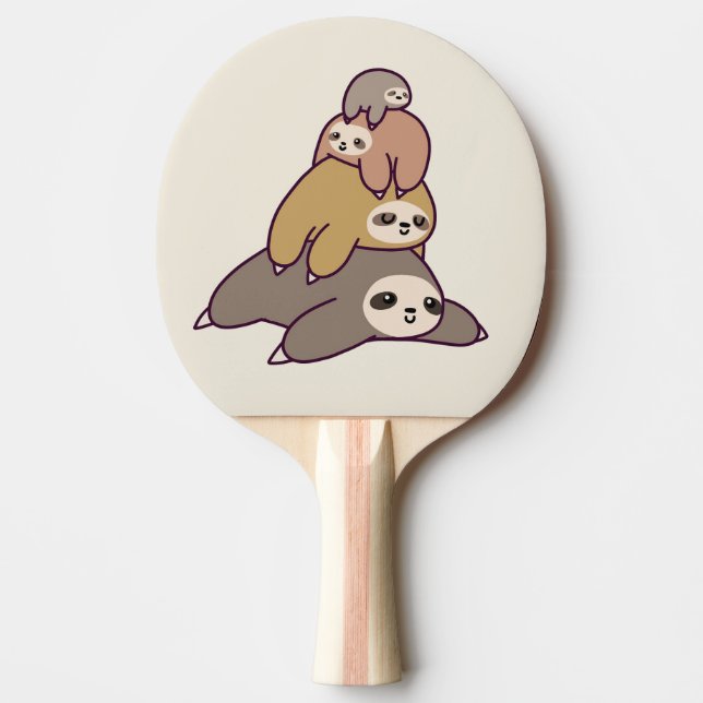 Cute Sloth-bakgrund Pingisracket (Framsidan)