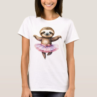 Cute sloth ballerina dansballet t shirt