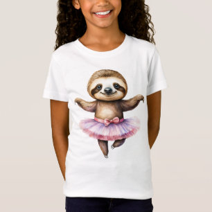 Cute sloth ballerina dansballet t shirt