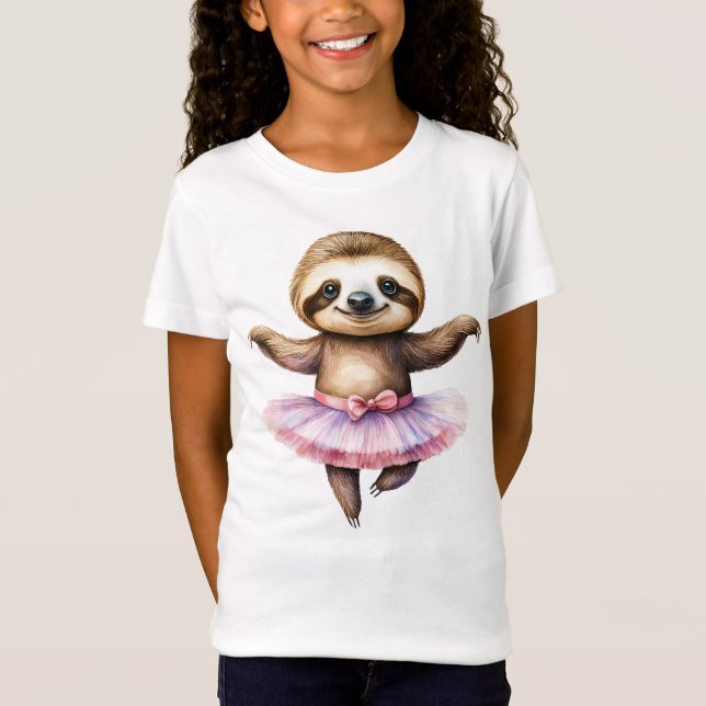 Cute sloth ballerina dansballet t shirt (Framsida)
