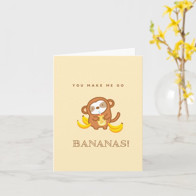 Cute Sloth Banana Mjölk Card Kort (Gul blomma)