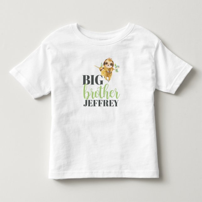 Cute Sloth Big Brother Shirt för äldre Syskon T (Framsida)