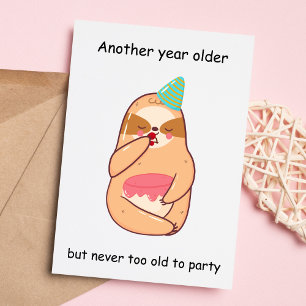Cute Sloth Birthday Julkort