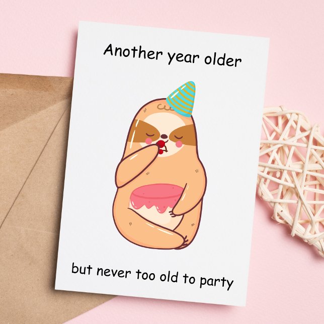 Cute Sloth Birthday Julkort (Skapare uppladdad)