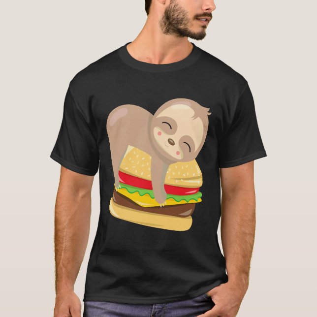 Cute Sloth Burger T Shirt (Framsida)