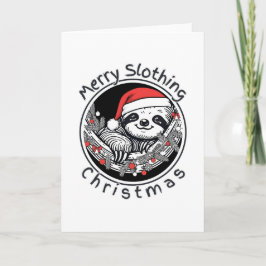 Cute Sloth Christmas Card – Merry Slothing Xmas Helgkort